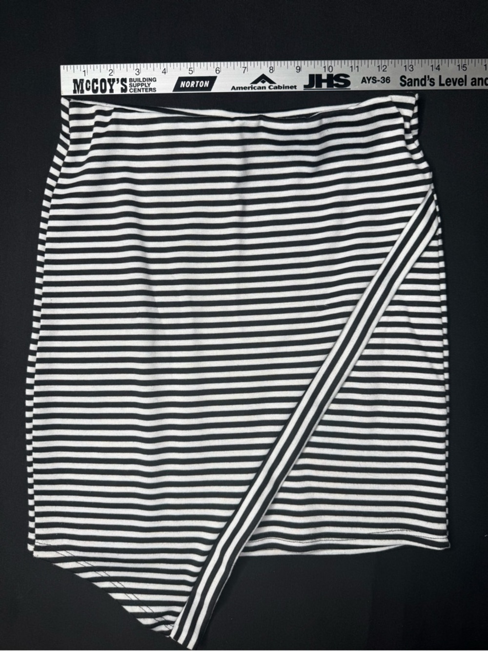 Charlotte Russe Black and White Striped Asymmetrical Skirt size M